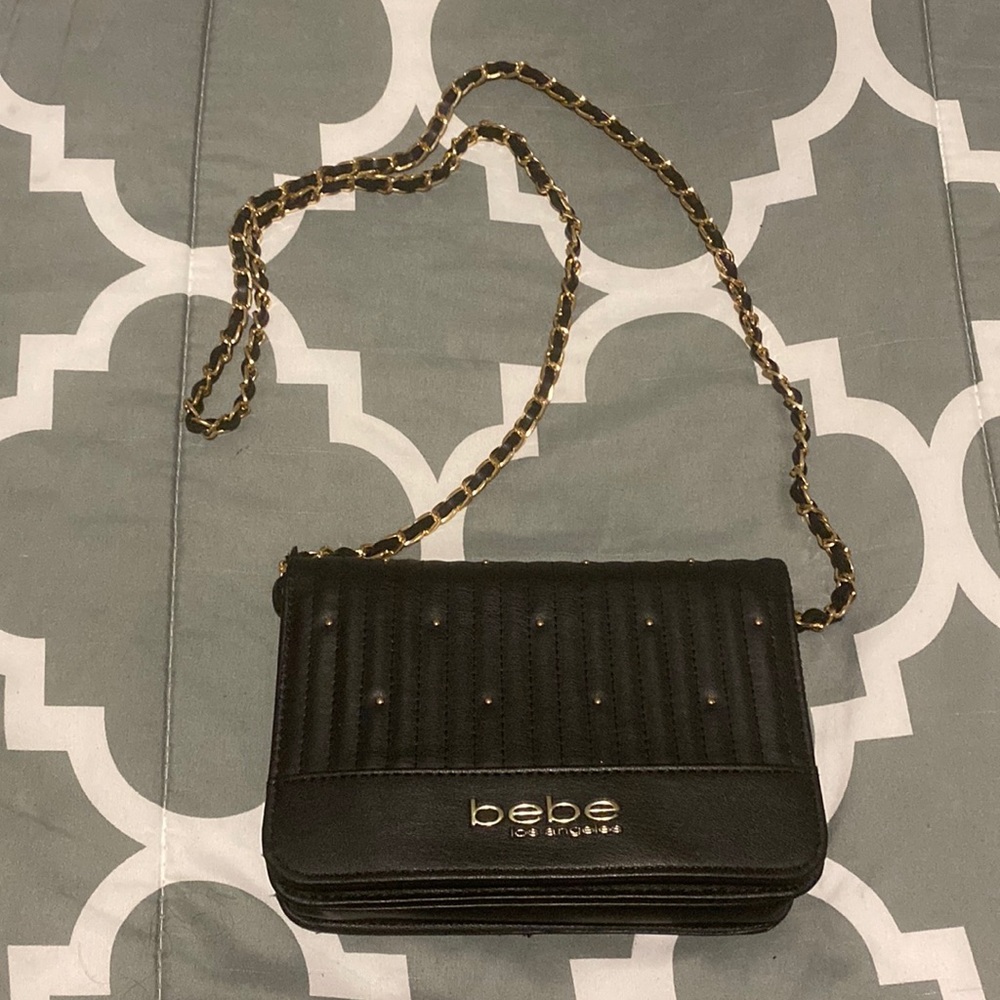 Bebe Quilted Studded Crossbody Bag
